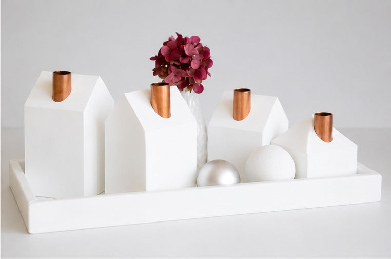 Moderns Advent wreath WHITE CHRISTMAS