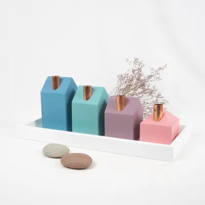 Advent set BRIGHT PASTELS + white rectangle wooden tray