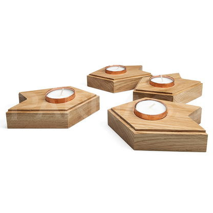 AUSEKLIS oak advent candle holder set