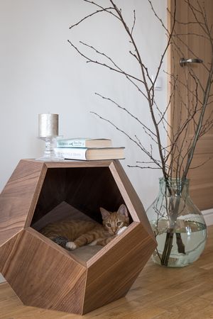 Multifunctional Polyhedron MDF veneered Walnut tree