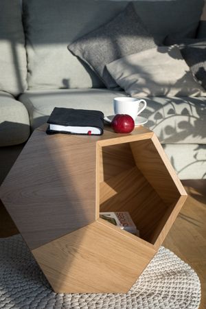 Multifunctional Polyhedron MDF veneered Oak Natural