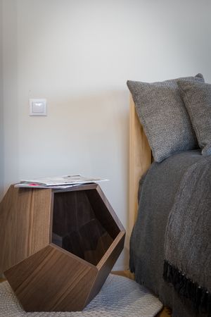 Multifunctional Polyhedron MDF veneered Walnut tree