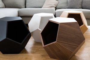 Multifunctional Polyhedron MDF veneered Walnut tree
