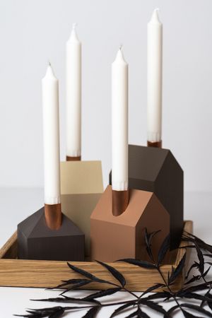 Advent set TERRA + natural oak square wooden tray