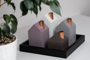 Advent set Chocolate and Plum + black square wooden tray