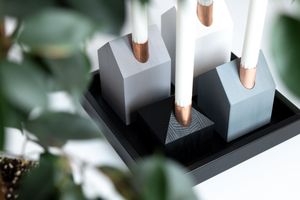 Advent set STONE + black square wooden tray