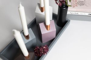 Advent set Chocolate and Plum + grey rectangle wooden tray