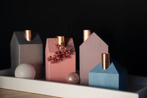 Advent set BUBBLE GUM + white rectangle wooden tray