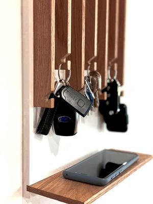 Key Holder Walnut+ White 1 shelf