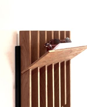 Key Holder Walnut + Black 2 shelves
