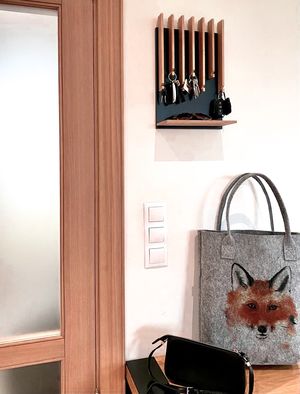 Key Holder Walnut+ Black 1 shelf