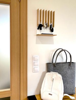 Key Holder Natural + White 1 shelf