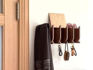 Wall Hooks Walnut Double Layer