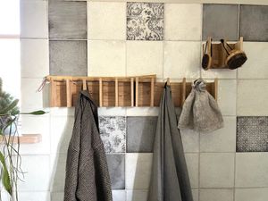 Wall Hooks Natural Oak Single Layer