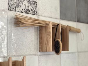 Wall Hooks Natural Oak Single Layer