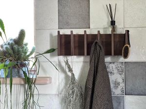 Wall Hooks Walnut Single Layer