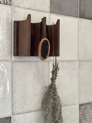 Wall Hooks Walnut Single Layer