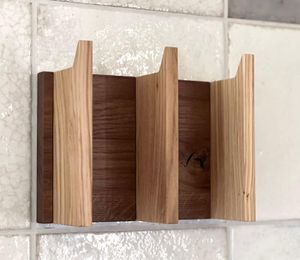 Wall Hooks Natural + Walnut Single Layer
