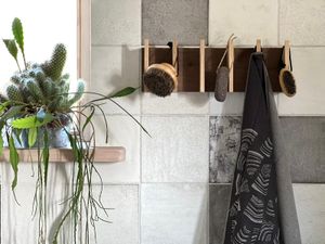 Wall Hooks Natural + Walnut Single Layer